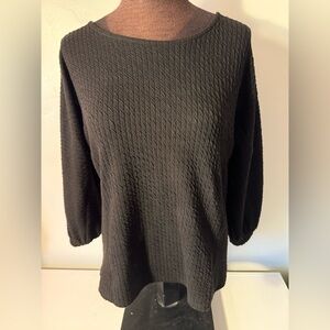Black Textured Women's Sweater